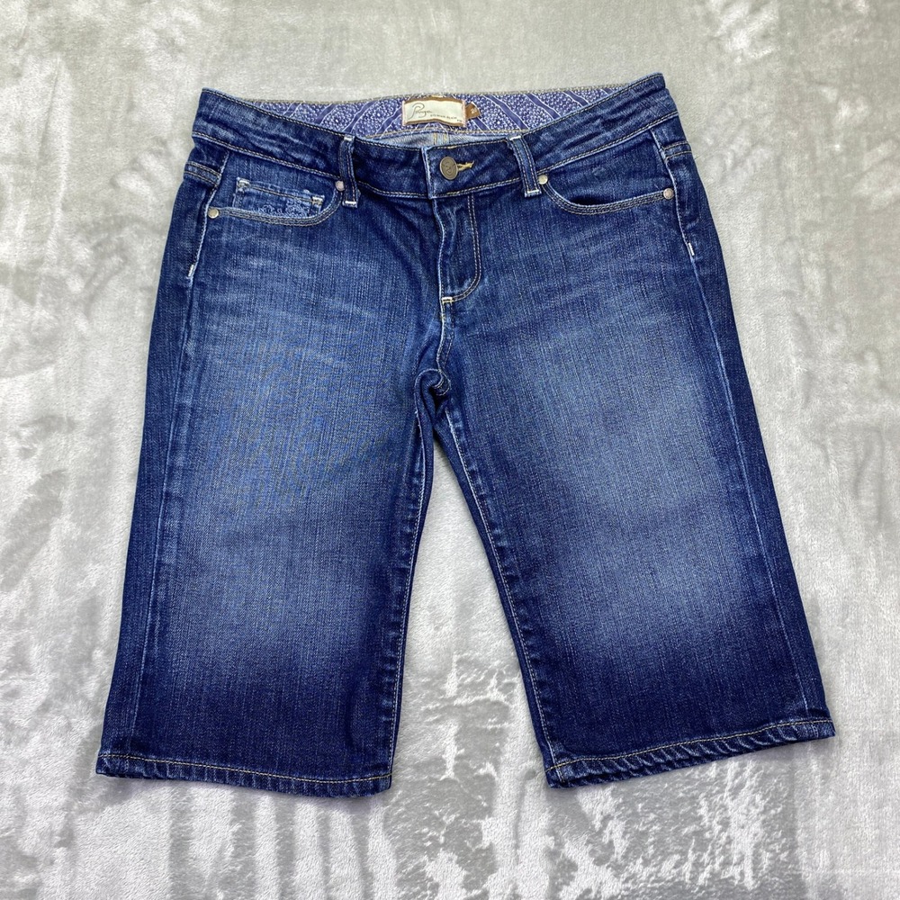 Paige Laurel Premium Denim Women's Blue Shorts Sz 28‎ Fits 29" USA Grunge Retro